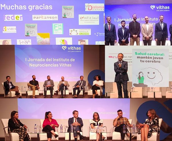 Collage de imágenes de la I Jornada del Instituto de Neurociencias Vithas
