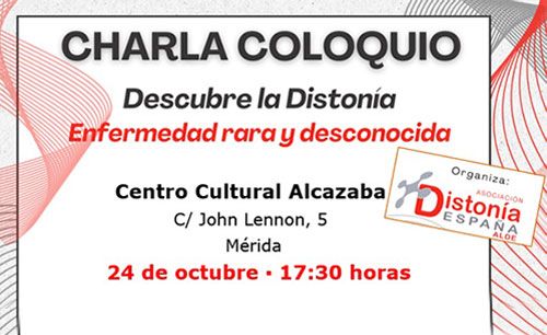 Banner de la charla sobre la Distonía en Mérida 2024