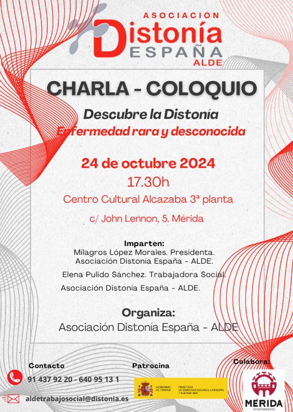 Programa de la charla sobre la Distonía en Mérida 2024