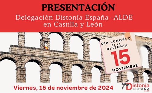 Banner de la inauguración en Segovia de la nueva delegación de Distonía España-ALDE