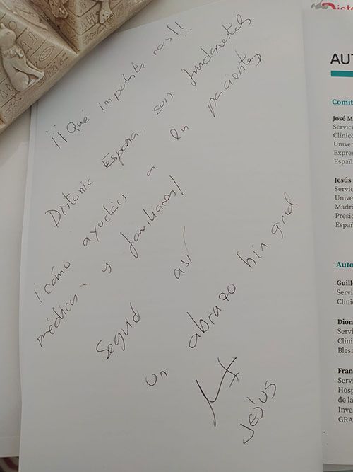 Dedicatoria del Libro por el Dr. Jesús Porta-Etessam